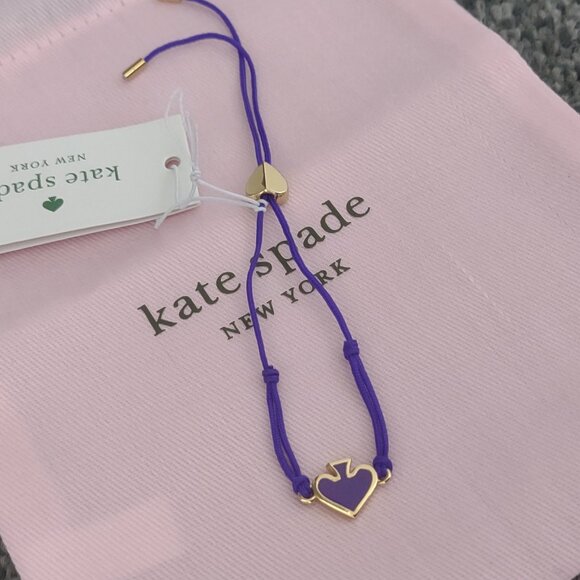 Kate Spade Everyday Spade Enamel Slider Bracelet Purple NWT - Picture 2 of 3
